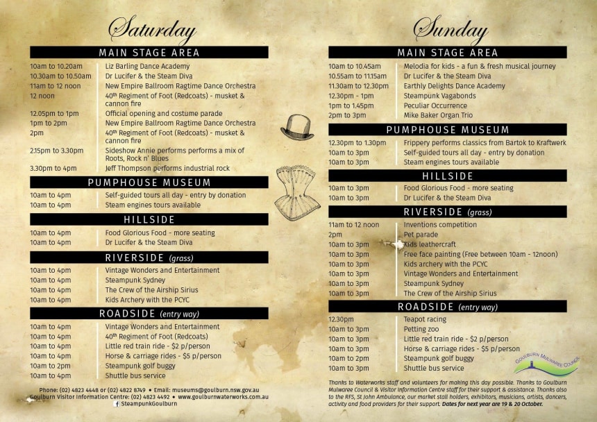 Steampunk Festival Program 2018