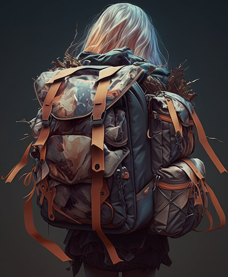 woman with a travel backpack with loads of features