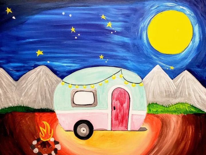 Mommy Me Painting Class Camper Night