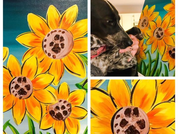 Dog paw best sale print flower painting