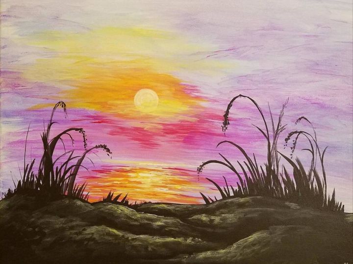 Bob Ross Night Sunset Beach