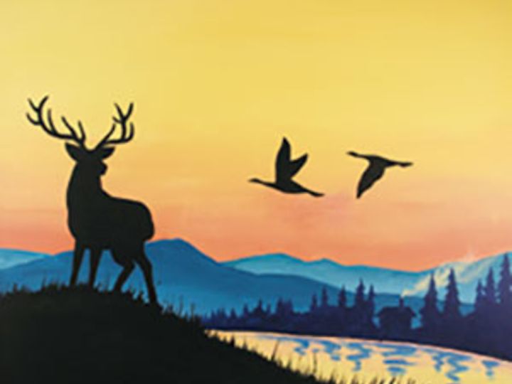 35 Mountain Morning 16 X 20 Canvas Painting Perfect For A