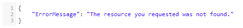 A 404 JSON response