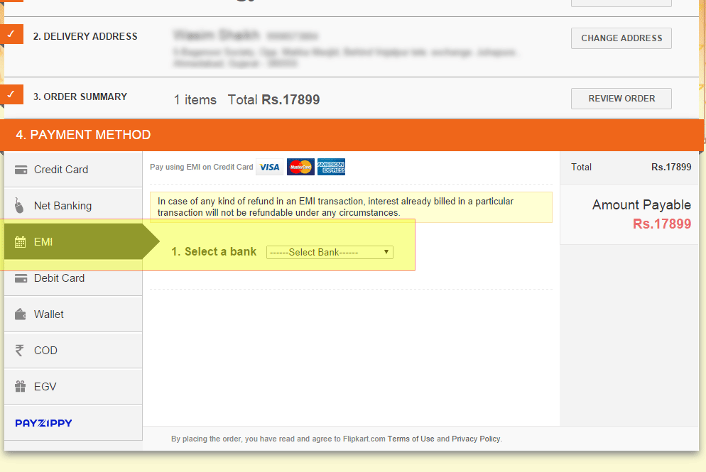 How to pay with EMI on Flipkart Emi Offers in Banks and Online Stores
