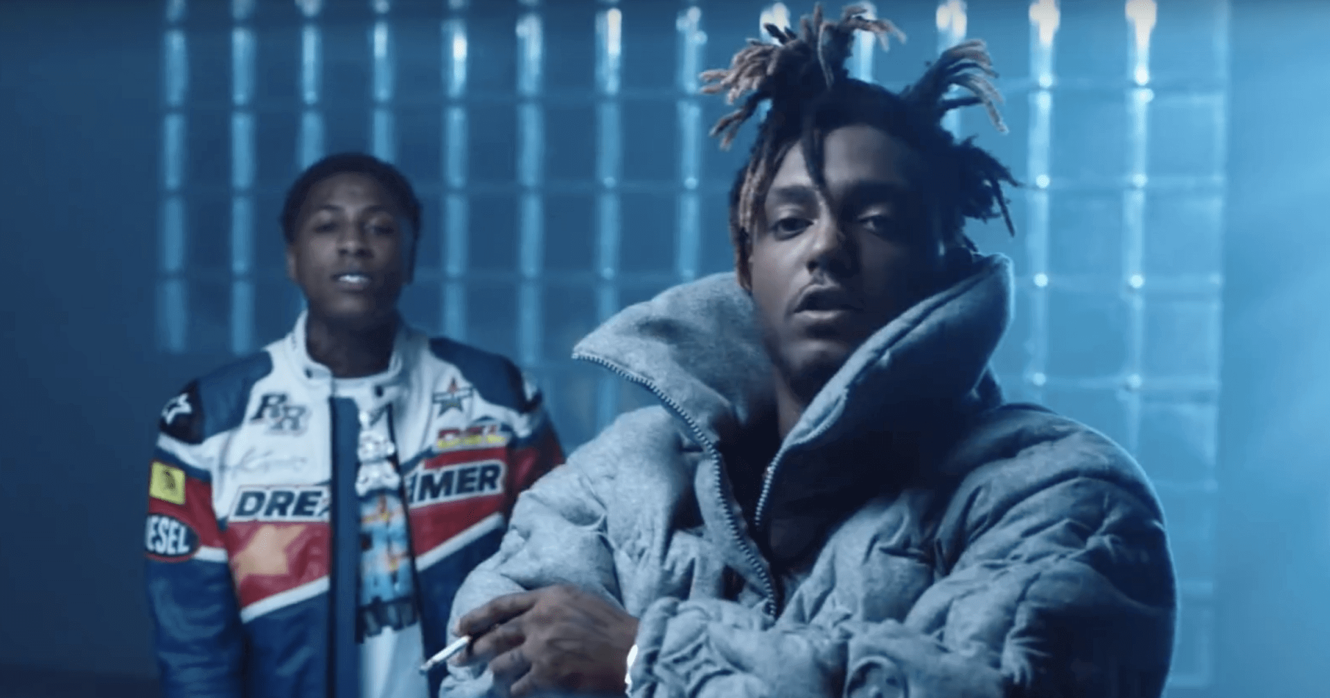 What wears JUICE WRLD x NBA YOUNGBOY - BANDIT