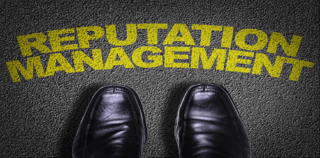 Top View of Business Shoes on the floor with the text: Reputation Management