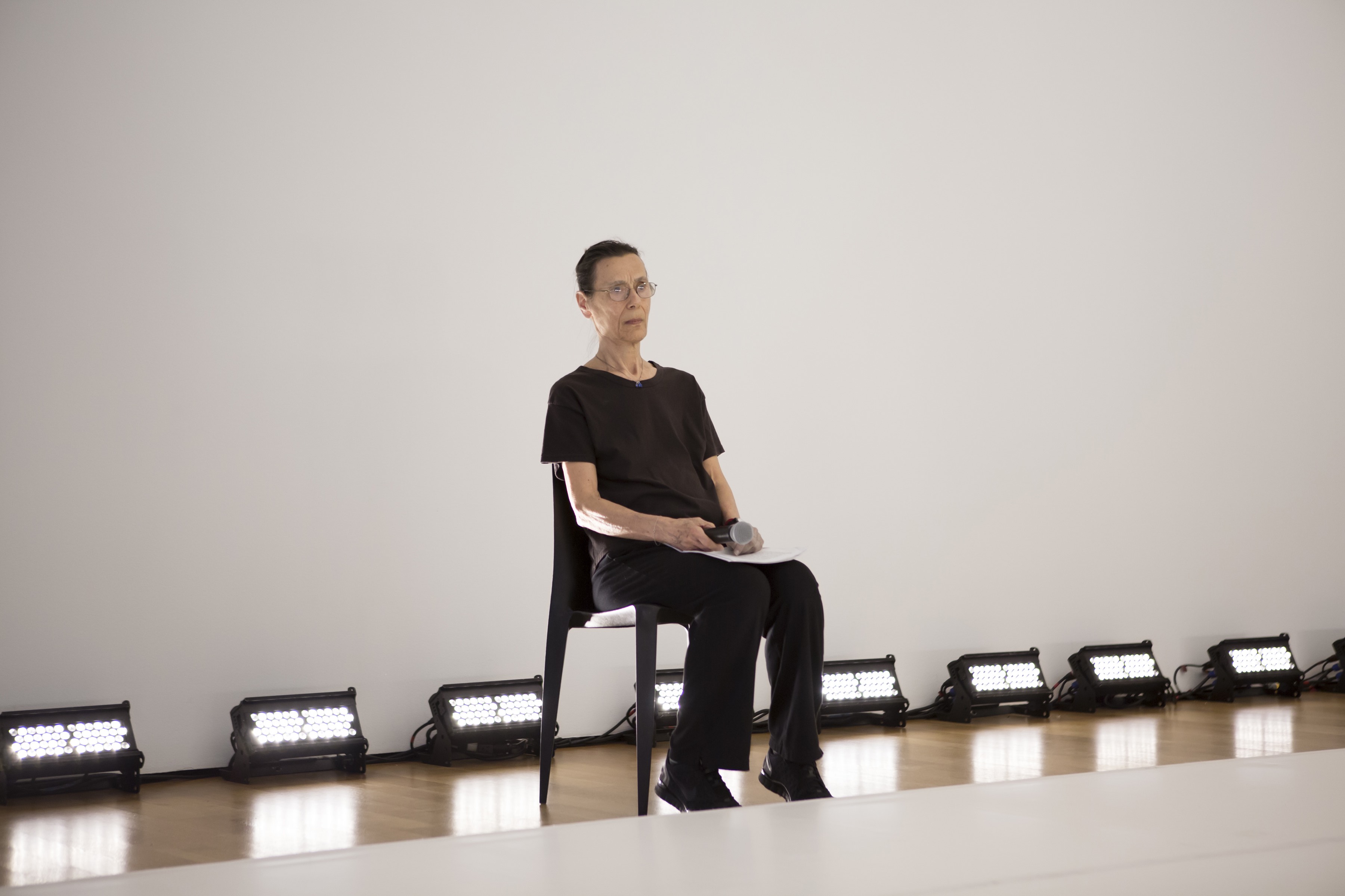 Yvonne Rainer. The Concept of Dust, or How do you look when there’s nothing left to move? at The Museum of Modern Art, June 9-14, 2015. Photograph by Julieta Cervantes © 2015 The Museum of Modern Art, New York.