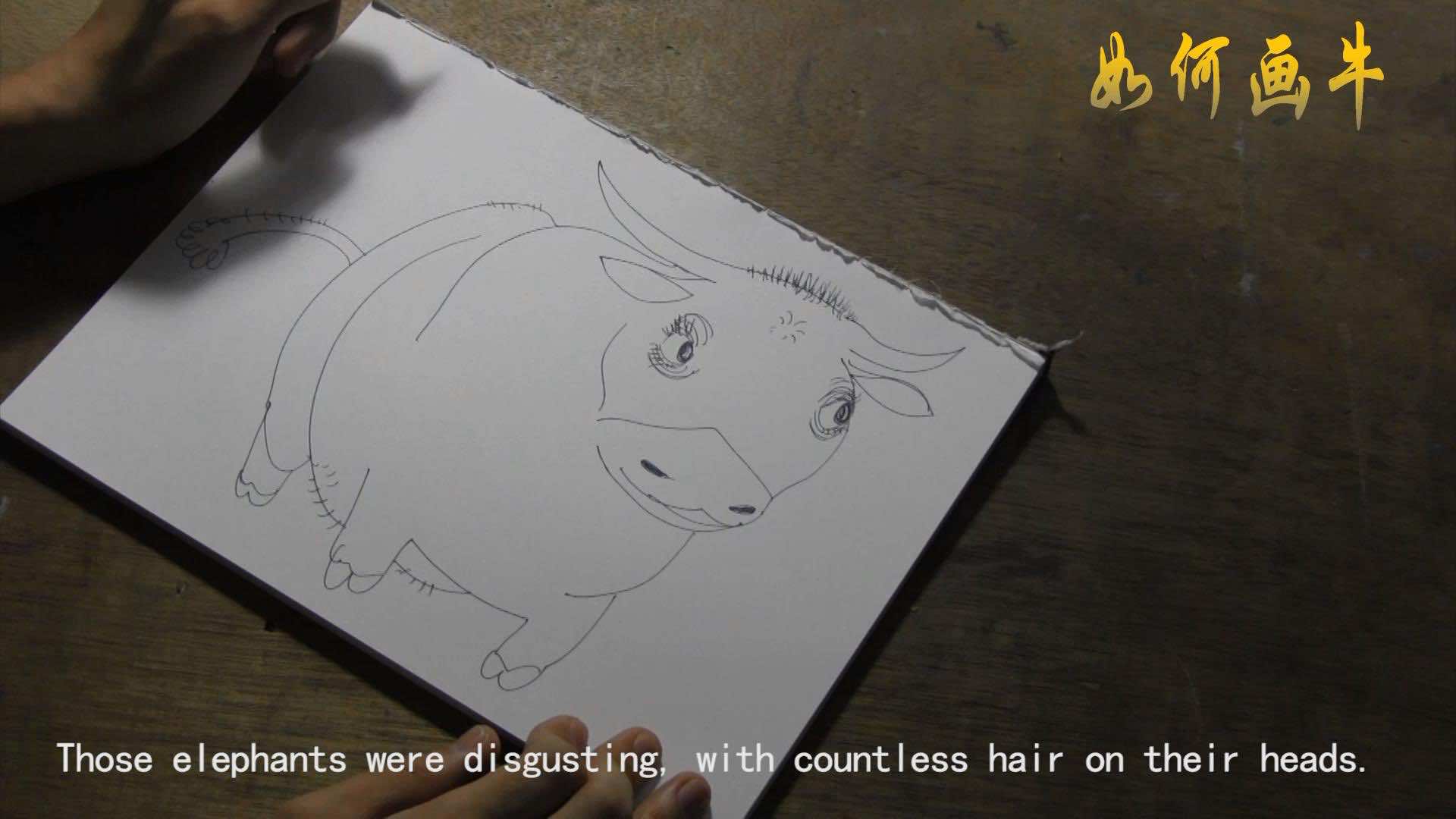 Song Ta, how to draw a cow, video performance, 2013