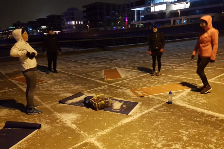 Fitness Bootcamp Bremen Spass bei dem Outdoor Fitness Training: Auch bei Schnee