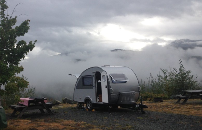 teardrop trailer rental bc | romantic camper with two televisions