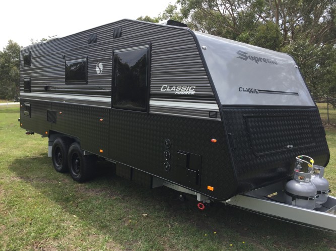 fully equipped trailer with air conditioning