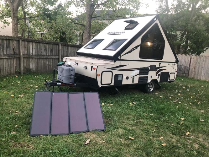 pop up camper rentals columbus ohio | fully equipped camper with outside storage