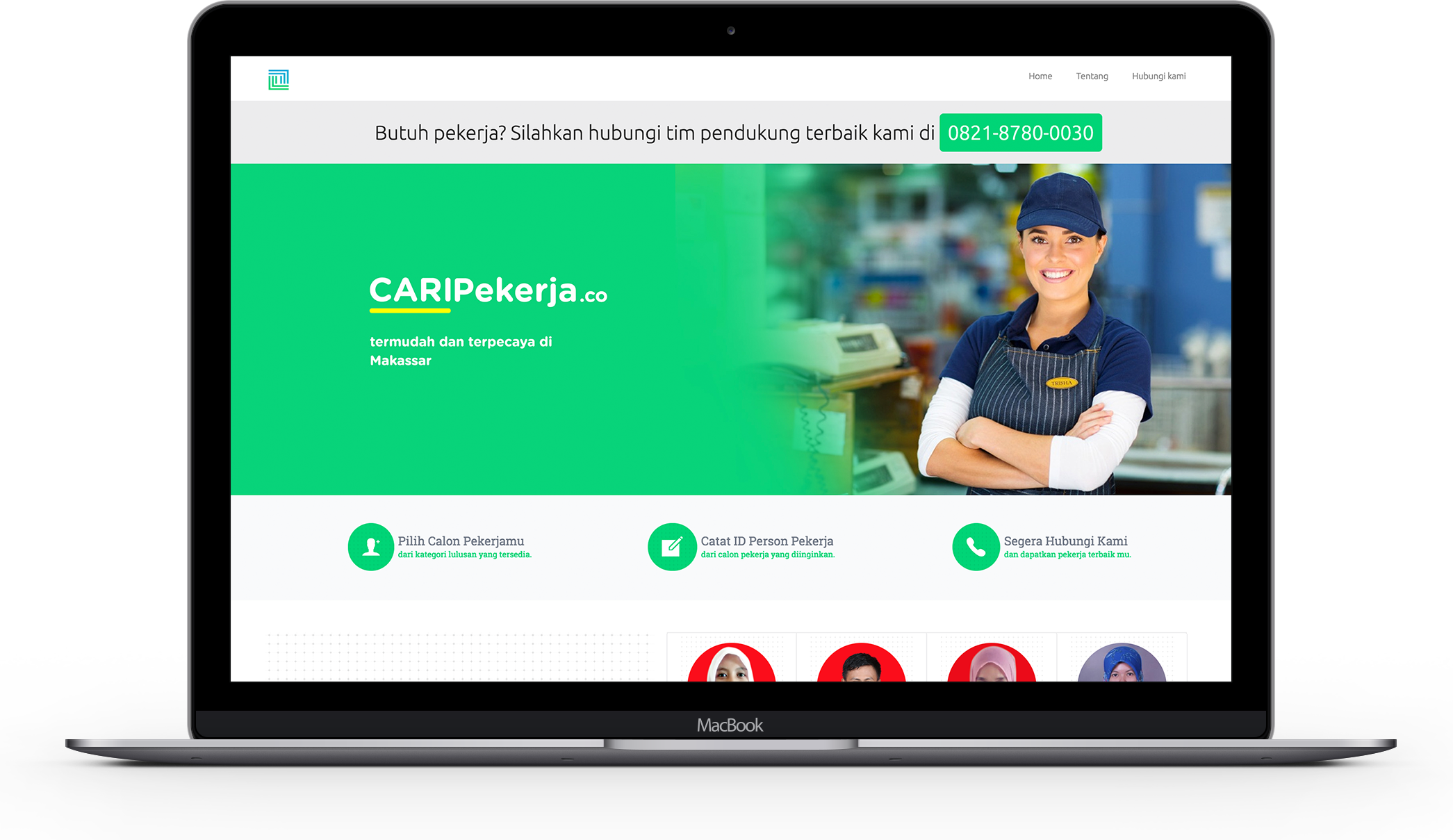 Website caripekerja.co designed by ozycozy.com