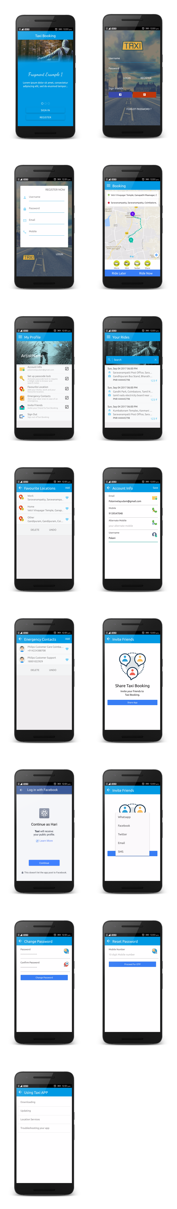 Taxi UI Application