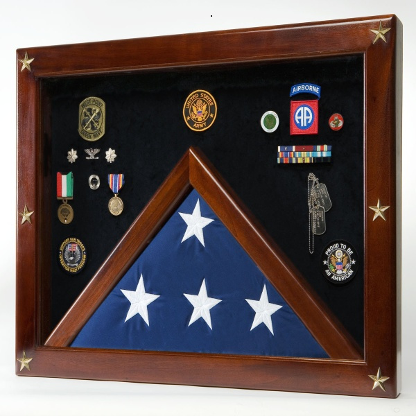 Federal Shadow Box for Memorial Flag Tribute to Veterans