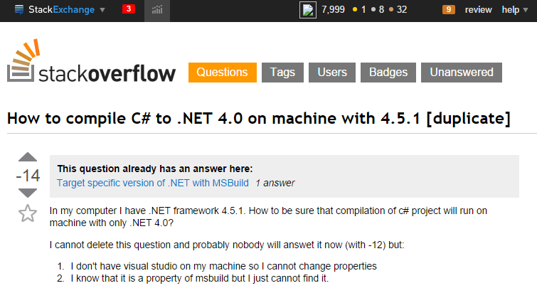 my anti-record question on SO
