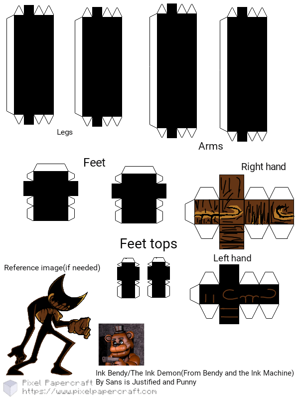 Pixel Papercraft Ink Bendy Ink Demon Bendy And The Ink Machine