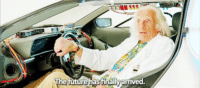 Doctor Emmett Brown (also known as "Doc") from Back to the Future saying "the future has finally arrived"