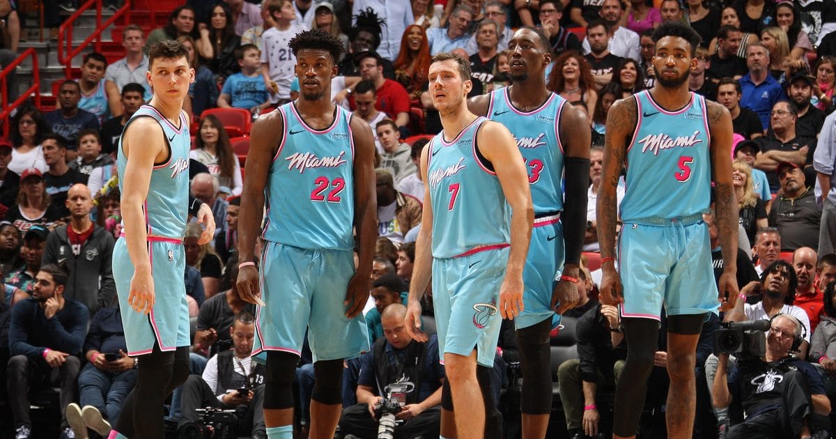 Miami Heat 2019-20 Team Signed Wood 