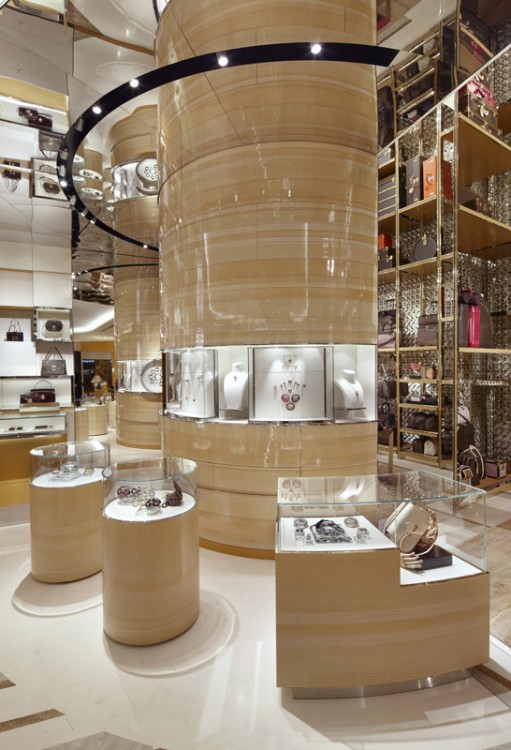 Inside view of the first ever Louis Vuitton Maison to open in Italy, in Rome  on January 27, 2012. An emblematic historical cinema in Rome reopens as a  new emblem of fashion as Louis Vuitton debuts the Roma Etoile Maison. The  store is called 'L'Etoile' 