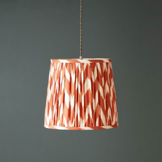 30cm tall tapered pendant shade in orange ikat