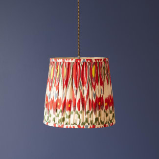 30cm tall tapered pendant shade in heraldic ikat