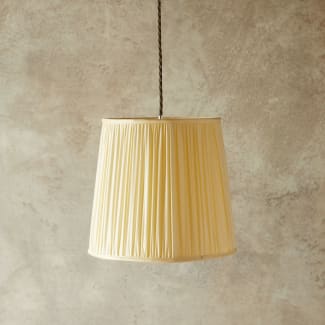 30cm tall tapered pendant shade in cream taj silk