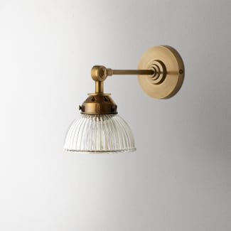 Elbow wall fitting IP44 in antique brass
