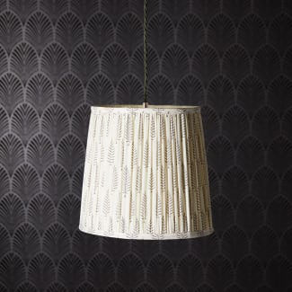 30cm tall tapered pendant shade in grey ferns