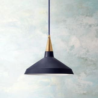 Camille shade in black iris with stone interior