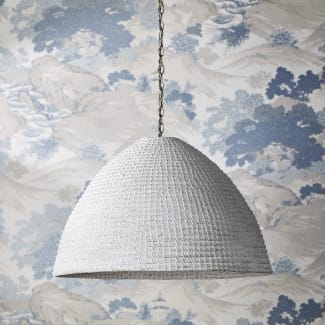 Barolo pendant shade in whitewashed seagrass