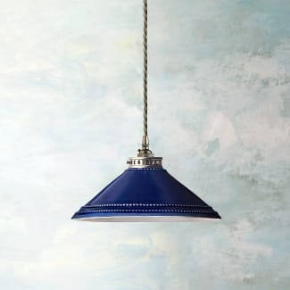 Ted ceramic shade in navy with stone interior