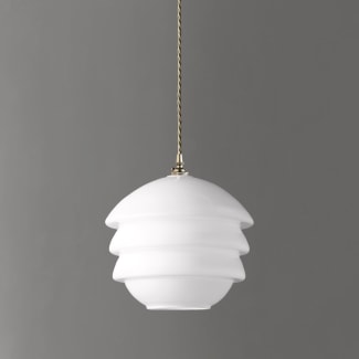 Colmeia pendant in opaline glass