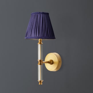 Keneggy wall fitting in clear glass and antique brass