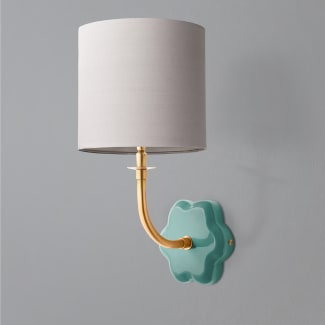 Primrose wall fitting in turquoise lacquered wood