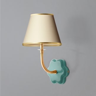Primrose wall fitting in turquoise lacquered wood