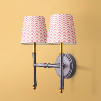 Double Twiglet wall fitting in aluminium and brass