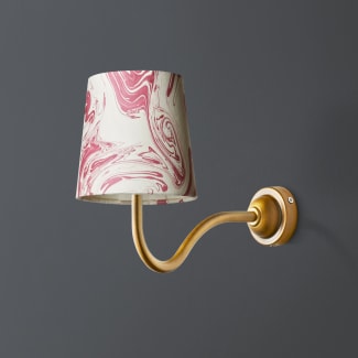 IP44 Swan neck wall fitting in antique brass