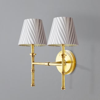 Double Chukka Wall fitting in antiqued brass