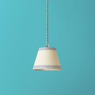 18cm straight empire pendant shade in ocean arrows