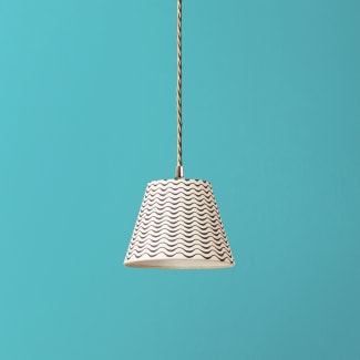 18cm pendant shade in jet ripples