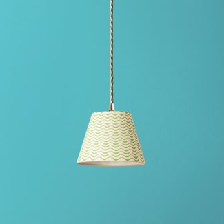 18cm pendant shade in classic green ripples