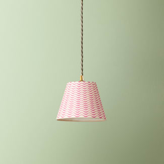 18cm pendant shade in hot pink ripples