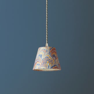 18cm pendant shade in gold paive hand made marbled paper