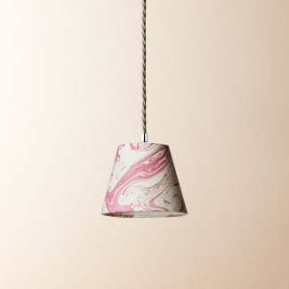 18cm Straight Empire Pendant shade in Red Tanaro Marbled Paper