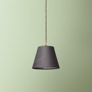 18cm Pendant shade in Silvery Grey Velvet