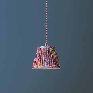 18cm pendant shade in seratonin pink Golden Lily from Sanderson's 'Archive'