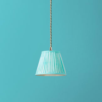 18cm pendant shade in aqua chalk stripes