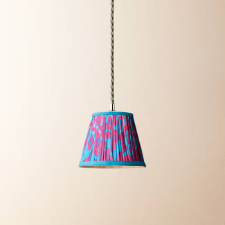 18cm pendant shade in blue and red Leopard Love by Matthew Williamson