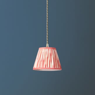 18cm straight empire pendant silk ikat shade in coral and cream Atlas